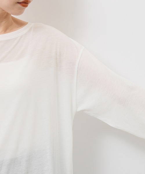 ROPE' PICNIC（ロペピクニック）の「シアーロングスリーブTシャツ（Tシャツ/カットソー・レディース・ホワイト/チャコールグレー・FREE）」の16枚目の写真