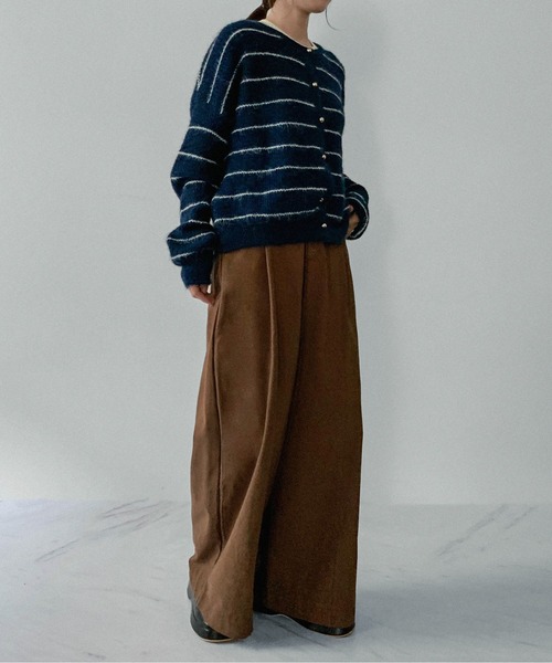 on:nue（オンニュ）の「【on:nue】[5色展開/3サイズ展開]  タック入りウエストゴムワイドパンツ（その他パンツ・レディース・ホワイト/ブラウン/ブラック/ネイビー/カーキ・LARGE/MEDIUM/SMALL）」の7枚目の写真