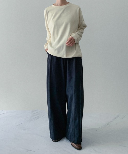 on:nue（オンニュ）の「【on:nue】[5色展開/3サイズ展開]  タック入りウエストゴムワイドパンツ（その他パンツ・レディース・ホワイト/ブラウン/ブラック/ネイビー/カーキ・LARGE/MEDIUM/SMALL）」の20枚目の写真