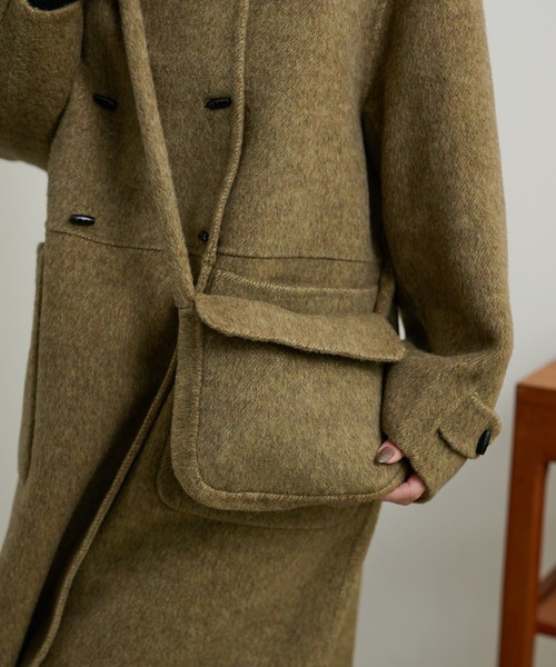 LAULEN(ローレン)の「toggle button double breasted coat /トグルボタンダブルブレストロングコート(ステンカラーコート・レディース・オリーブ/オートミール/チャコールグレー・FREE)」の16枚目の写真