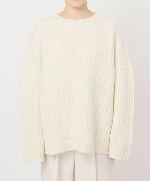 なの　新品未使用　今期　片畦ビッグニット　ホワイト Noble（ノーブル）の「片畦ビッグニット（ニット/セーター）」 - WEAR