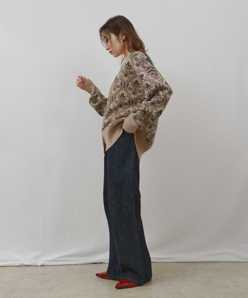 アンティーククラシックジャガード柄カーデ Palm Riche│Eimee Law