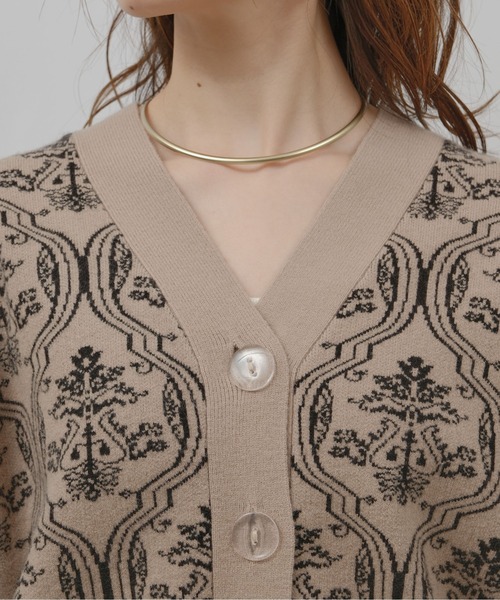 アンティーククラシックジャガード柄カーデ Palm Riche│Eimee Law
