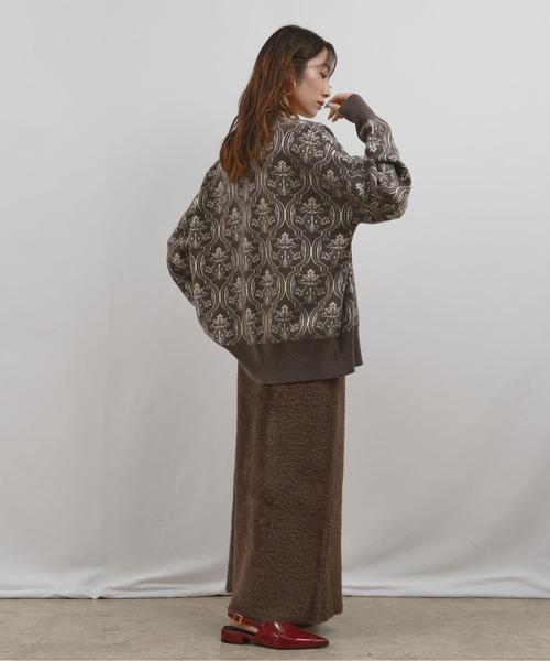 palm RICHE(ポームリシュ)の「アンティーククラシックジャガード柄カーデ(カーディガン/ボレロ・レディース・ベージュ/チャコールグレー/ブラック・M)」の15枚目の写真