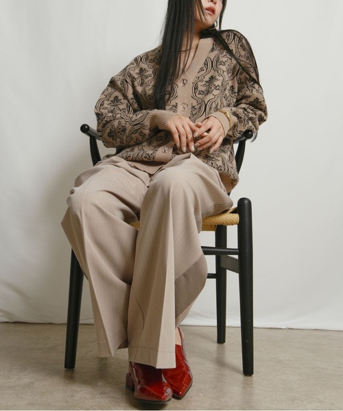 アンティーククラシックジャガード柄カーデ Palm Riche│Eimee Law