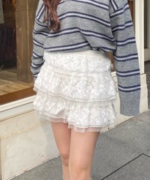 RAY CASSIN | レースティアードミニスカパン(スカート)