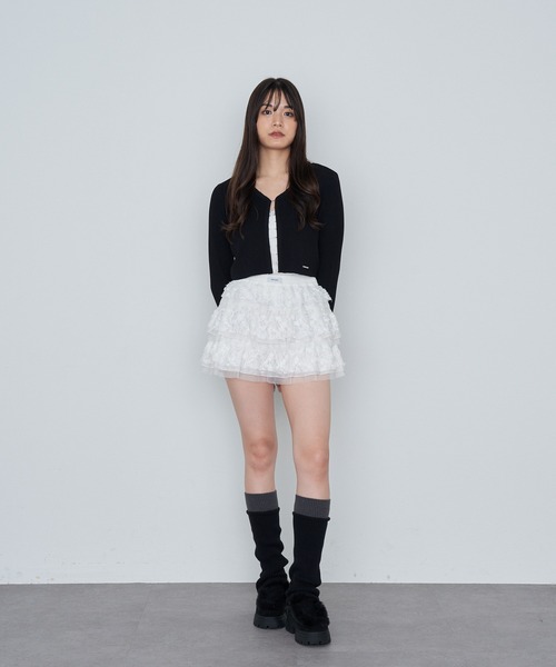 RAY CASSIN（レイカズン）の「レースティアードミニスカパン（スカート・レディース・ホワイト/ライトベージュ/ブラック・FREE）」の19枚目の写真