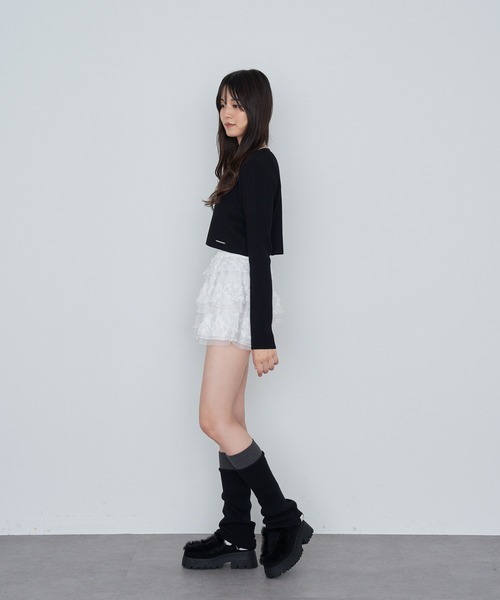 RAY CASSIN（レイカズン）の「レースティアードミニスカパン（スカート・レディース・ホワイト/ライトベージュ/ブラック・FREE）」の22枚目の写真