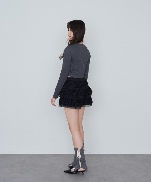 RAY CASSIN（レイカズン）の「レースティアードミニスカパン（スカート・レディース・ホワイト/ライトベージュ/ブラック・FREE）」の16枚目の写真