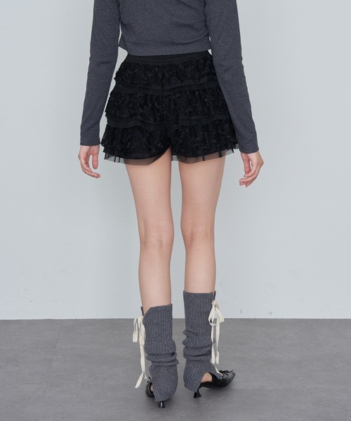 RAY CASSIN（レイカズン）の「レースティアードミニスカパン（スカート・レディース・ホワイト/ライトベージュ/ブラック・FREE）」の18枚目の写真