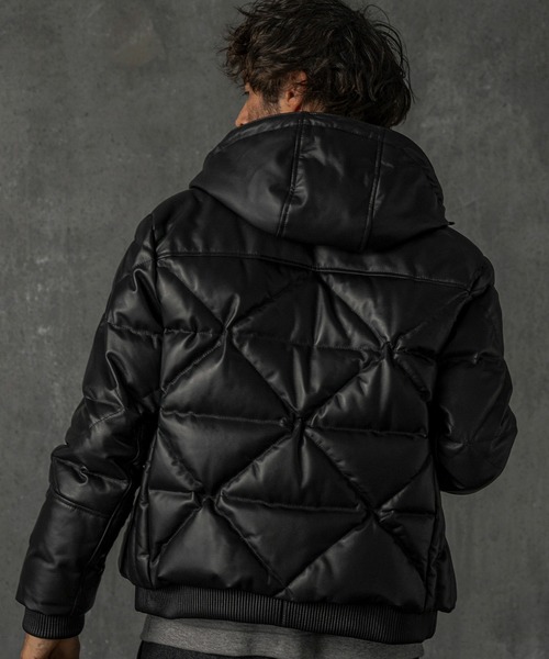 C DIEM（カルペディエム）の「C DIEM(カルペディエム)キルティング レザーダウンジャケット（ダウンジャケット/コート・メンズ・ホワイト/ブラック・L/M/XL）」の7枚目の写真