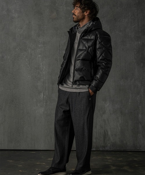 C DIEM（カルペディエム）の「C DIEM(カルペディエム)キルティング レザーダウンジャケット（ダウンジャケット/コート・メンズ・ホワイト/ブラック・L/M/XL）」の10枚目の写真