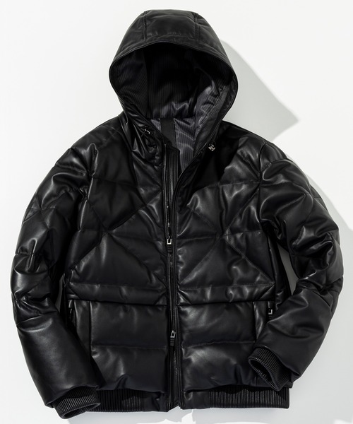 C DIEM（カルペディエム）の「C DIEM(カルペディエム)キルティング レザーダウンジャケット（ダウンジャケット/コート・メンズ・ホワイト/ブラック・L/M/XL）」の13枚目の写真
