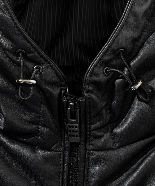 C DIEM（カルペディエム）の「C DIEM(カルペディエム)キルティング レザーダウンジャケット（ダウンジャケット/コート・メンズ・ホワイト/ブラック・L/M/XL）」の15枚目の写真