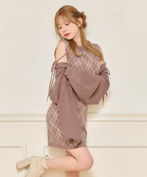 レイヤード風ニットワンピース（ワンピース）｜apres jour（アプレ