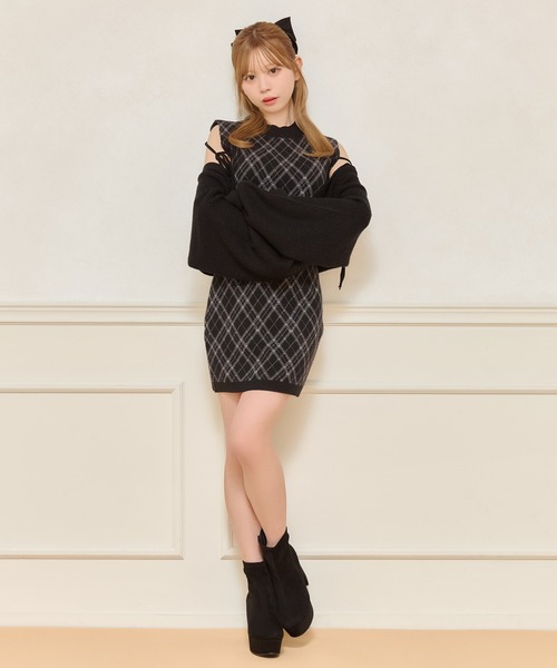 apres jour アプレジュール レイヤード風ニットワンピース レイヤード風ニットワンピース（ワンピース）｜apres jour