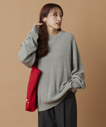 限定展開 リラックスフィット 片畦リンキング クルーネック ニット