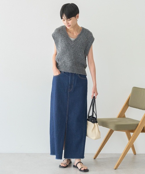 AMERICAN HOLIC（アメリカンホリック）の「デニムタイトスカート（スカート・レディース・ワンウォッシュ/ライトインディゴブルー・L/M/S）」の10枚目の写真