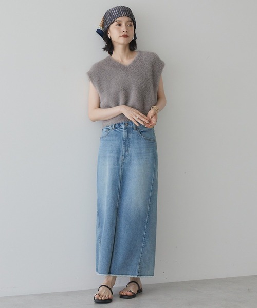 AMERICAN HOLIC（アメリカンホリック）の「デニムタイトスカート（スカート・レディース・ワンウォッシュ/ライトインディゴブルー・L/M/S）」の6枚目の写真