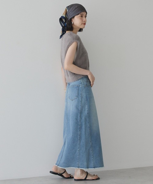 AMERICAN HOLIC（アメリカンホリック）の「デニムタイトスカート（スカート・レディース・ワンウォッシュ/ライトインディゴブルー・L/M/S）」の3枚目の写真