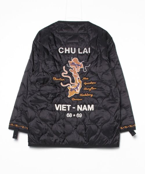 HOUSTON(ヒューストン)の「HOUSTON / EMBROIDERY M-65 LINER M-65 ベトジャンライナー / 51513(ミリタリージャケット・メンズ・ブラック/オリーブ・MEDIUM/SMALL)」の3枚目の写真