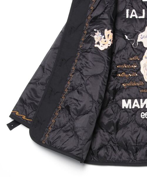 HOUSTON(ヒューストン)の「HOUSTON / EMBROIDERY M-65 LINER M-65 ベトジャンライナー / 51513(ミリタリージャケット・メンズ・ブラック/オリーブ・MEDIUM/SMALL)」の4枚目の写真