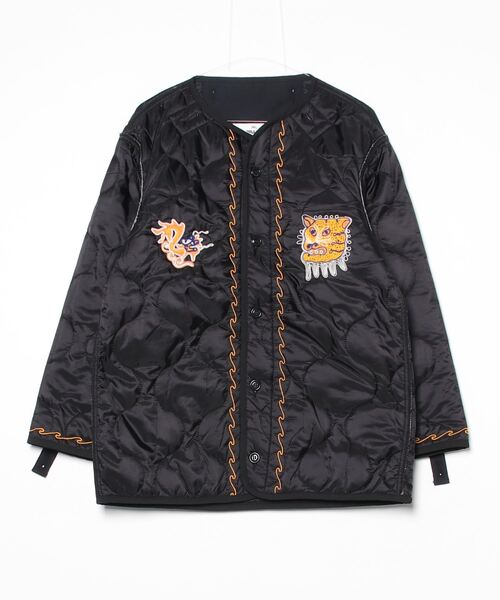 HOUSTON(ヒューストン)の「HOUSTON / EMBROIDERY M-65 LINER M-65 ベトジャンライナー / 51513(ミリタリージャケット・メンズ・ブラック/オリーブ・MEDIUM/SMALL)」の14枚目の写真