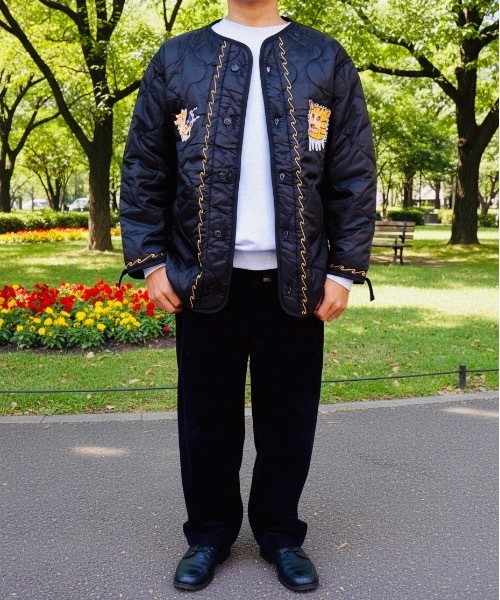 HOUSTON(ヒューストン)の「HOUSTON / EMBROIDERY M-65 LINER M-65 ベトジャンライナー / 51513(ミリタリージャケット・メンズ・ブラック/オリーブ・MEDIUM/SMALL)」の10枚目の写真