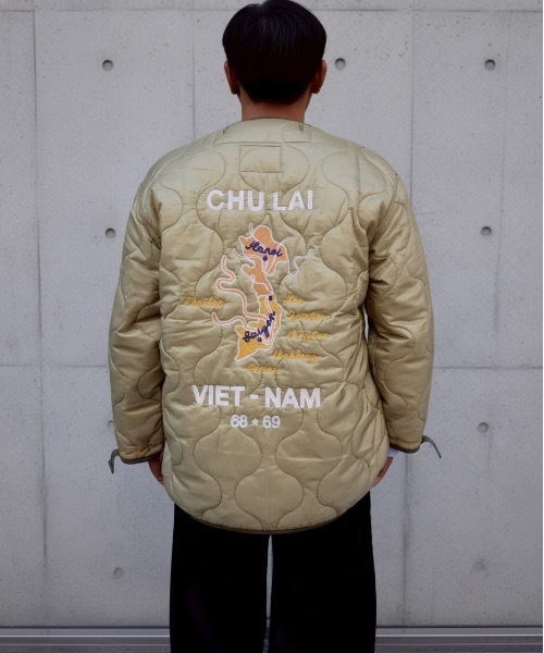 HOUSTON(ヒューストン)の「HOUSTON / EMBROIDERY M-65 LINER M-65 ベトジャンライナー / 51513(ミリタリージャケット・メンズ・ブラック/オリーブ・MEDIUM/SMALL)」の11枚目の写真
