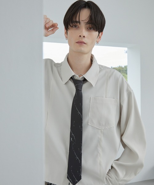 Spielio(シュピーリオ)の「【Spielio】Abstract marble tie / アブストラクトマーブル柄ネクタイ(ネクタイ・メンズ・ブラック・FREE)」の2枚目の写真