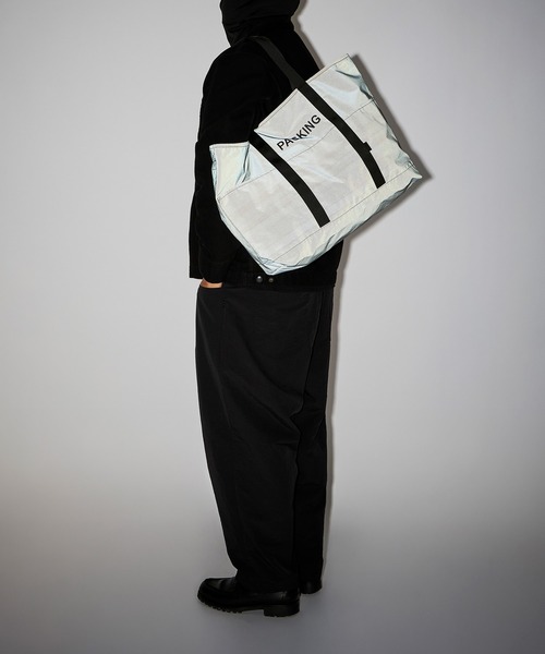 PACKING（パッキング）の「【PACKING】BLACK REFLECTIVE TOTE PA-059（トートバッグ・メンズ・ブラック・FREE）」の15枚目の写真