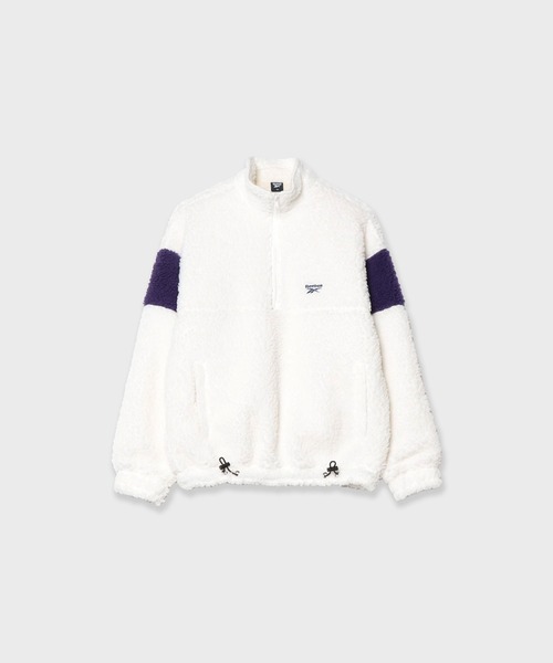 Reebok(リーボック)の「Reebok/ HALF ZIP BOA FLEECE BLOUSON ブルゾン ジャケット 秋服 冬服(ブルゾン・メンズ・アイボリー/ブラック/ライトグレー・XL/L/M/S)」の2枚目の写真