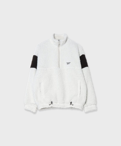 Reebok(リーボック)の「Reebok/ HALF ZIP BOA FLEECE BLOUSON ブルゾン ジャケット 秋服 冬服(ブルゾン・メンズ・アイボリー/ブラック/ライトグレー・XL/L/M/S)」の1枚目の写真