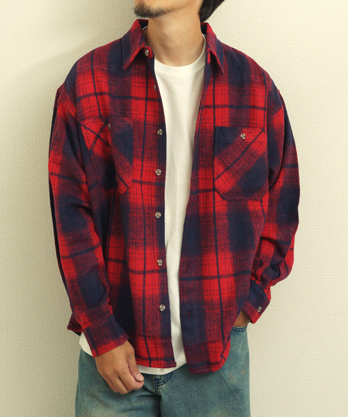 ZIP FIVE(ジップファイブ)の「オンブレ チェックネルシャツ(シャツ/ブラウス・メンズ・ベージュ/レッド/ネイビー系・MEDIUM/LARGE/X-LARGE)」の10枚目の写真
