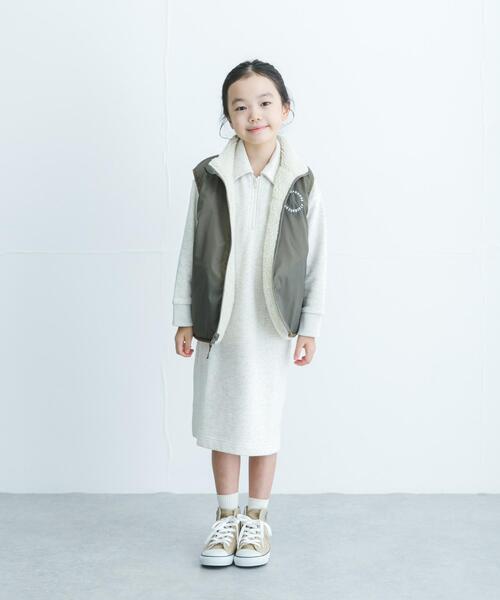 URBAN RESEARCH DOORS（アーバンリサーチドアーズ）の「『WEB/一部店舗限定サイズ』裏毛ハーフジップワンピース(KIDS)（ワンピース・キッズ・ブルー系その他/ホワイト系その他・150/120/135/105）」の3枚目の写真