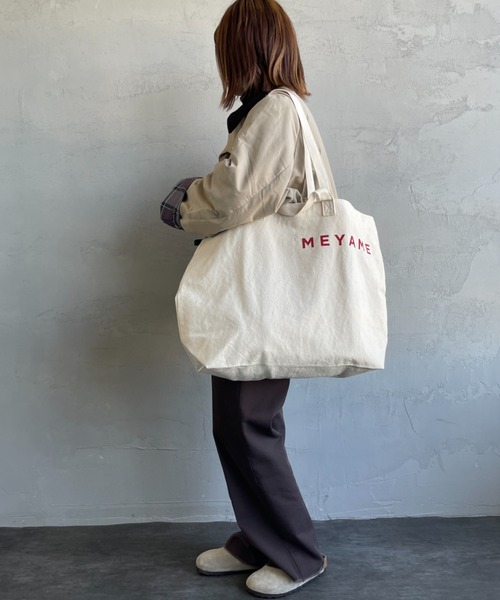 MEYAME（メヤメ）の「[MEYAME/メヤメ] キャンバス ビック 2WAY トートバッグ（トートバッグ・レディース・オフホワイト・F）」の16枚目の写真