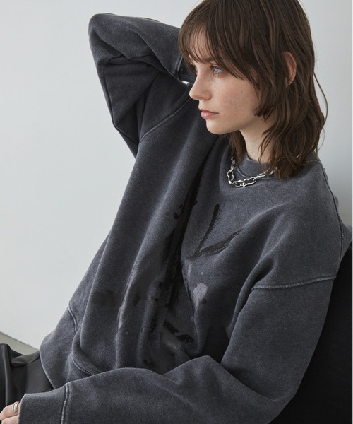 Spielio(シュピーリオ)の「【Spielio】Cracked foil sweatshirt / クラック箔スウェットプルオーバー(スウェット・メンズ・ブラック/ネイビー・L/M/S)」の13枚目の写真
