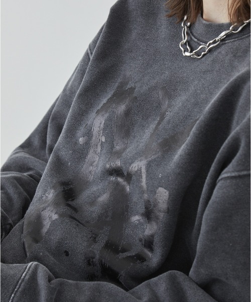 Spielio(シュピーリオ)の「【Spielio】Cracked foil sweatshirt / クラック箔スウェットプルオーバー(スウェット・メンズ・ブラック/ネイビー・L/M/S)」の15枚目の写真