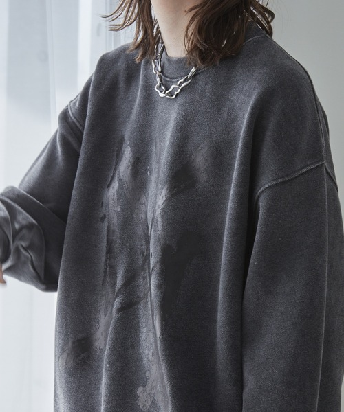 Spielio(シュピーリオ)の「【Spielio】Cracked foil sweatshirt / クラック箔スウェットプルオーバー(スウェット・メンズ・ブラック/ネイビー・L/M/S)」の16枚目の写真