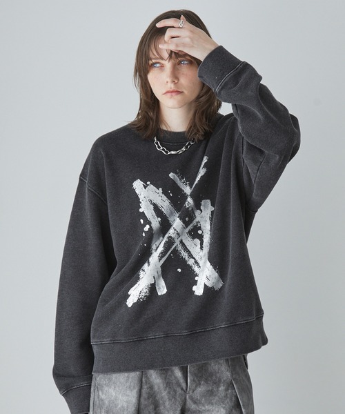 Spielio(シュピーリオ)の「【Spielio】Cracked foil sweatshirt / クラック箔スウェットプルオーバー(スウェット・メンズ・ブラック/ネイビー・L/M/S)」の19枚目の写真
