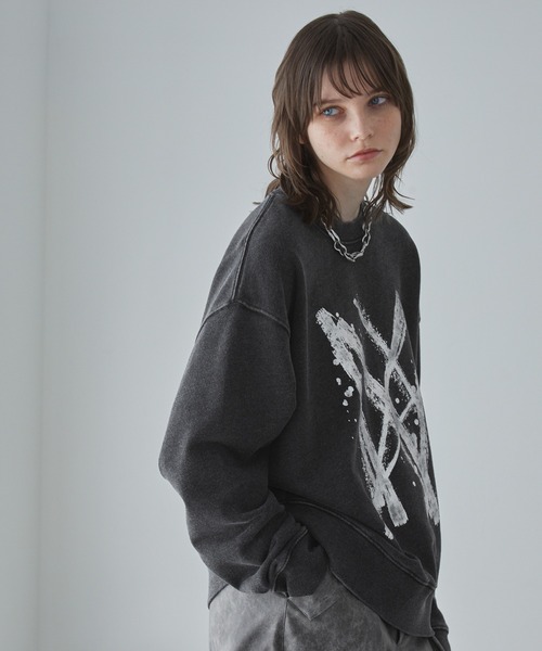 Spielio(シュピーリオ)の「【Spielio】Cracked foil sweatshirt / クラック箔スウェットプルオーバー(スウェット・メンズ・ブラック/ネイビー・L/M/S)」の21枚目の写真