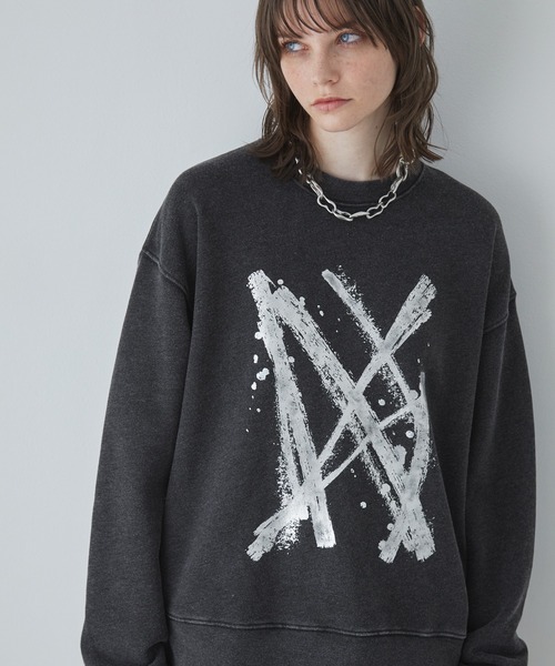 Spielio(シュピーリオ)の「【Spielio】Cracked foil sweatshirt / クラック箔スウェットプルオーバー(スウェット・メンズ・ブラック/ネイビー・L/M/S)」の22枚目の写真
