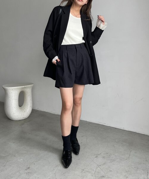 CAPRICIEUX LE'MAGE（カプリシューレマージュ）の「ピーチタッチショートパンツ（その他パンツ・レディース・ブラウン/チャコールグレー・36/38）」の6枚目の写真