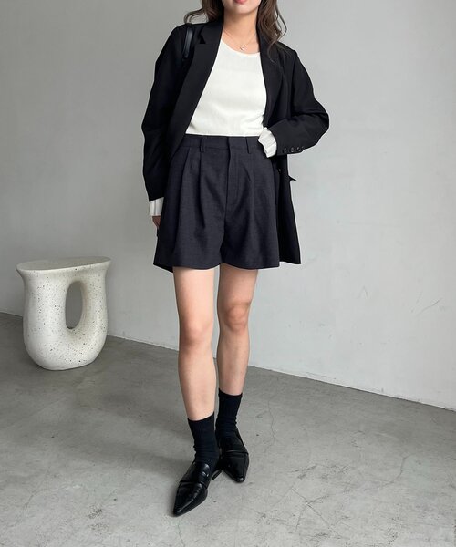 CAPRICIEUX LE'MAGE（カプリシューレマージュ）の「ピーチタッチショートパンツ（その他パンツ・レディース・ブラウン/チャコールグレー・36/38）」の7枚目の写真