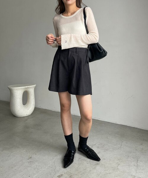 CAPRICIEUX LE'MAGE（カプリシューレマージュ）の「ピーチタッチショートパンツ（その他パンツ・レディース・ブラウン/チャコールグレー・36/38）」の11枚目の写真