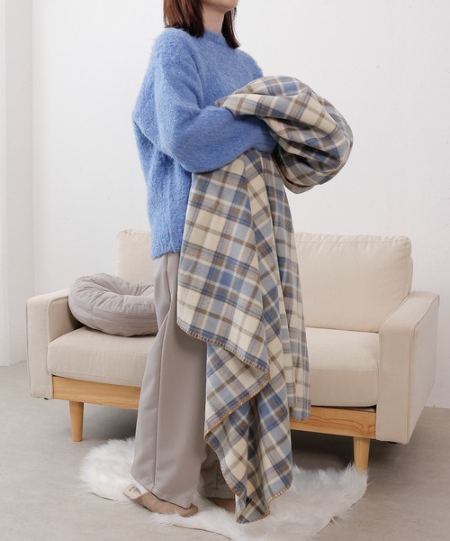 チェック柄コットンブランケット 150x200cm チェック柄 かわいい