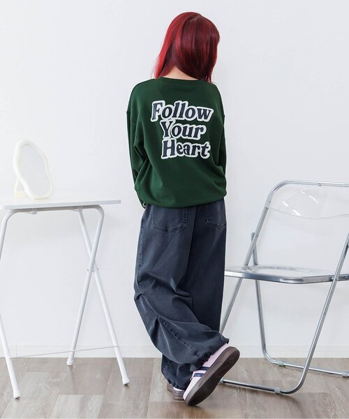 algy（アルジー）の「バックロゴトレーナー（スウェット・キッズ・グリーン/ピンク/アイボリー/ブラック・XX-SMALL/X-SMALL/SMALL/MEDIUM）」の6枚目の写真