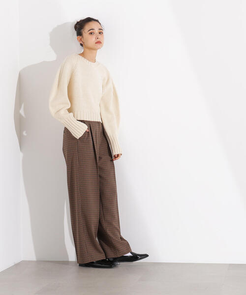 N.（N. Natural Beauty Basic）（エヌエヌナチュラルビューティーベーシック）の「ミドルゲージフォルムニット（ニット/セーター・レディース・ライトグリーン/オフホワイト/グレー・MEDIUM）」の22枚目の写真