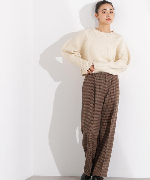 N.（N. Natural Beauty Basic）（エヌエヌナチュラルビューティーベーシック）の「ミドルゲージフォルムニット（ニット/セーター・レディース・ライトグリーン/オフホワイト/グレー・MEDIUM）」の21枚目の写真