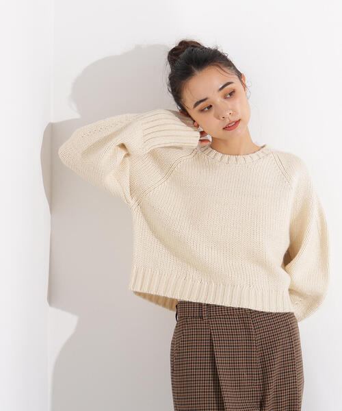 N.（N. Natural Beauty Basic）（エヌエヌナチュラルビューティーベーシック）の「ミドルゲージフォルムニット（ニット/セーター・レディース・ライトグリーン/オフホワイト/グレー・MEDIUM）」の20枚目の写真